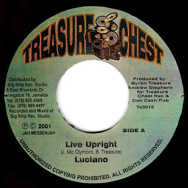 7-дюймовая пластинка LUCIANO Live Upright TC0018 Treasure Chest 2001 Ямайка Регги Ска Даб Б/у