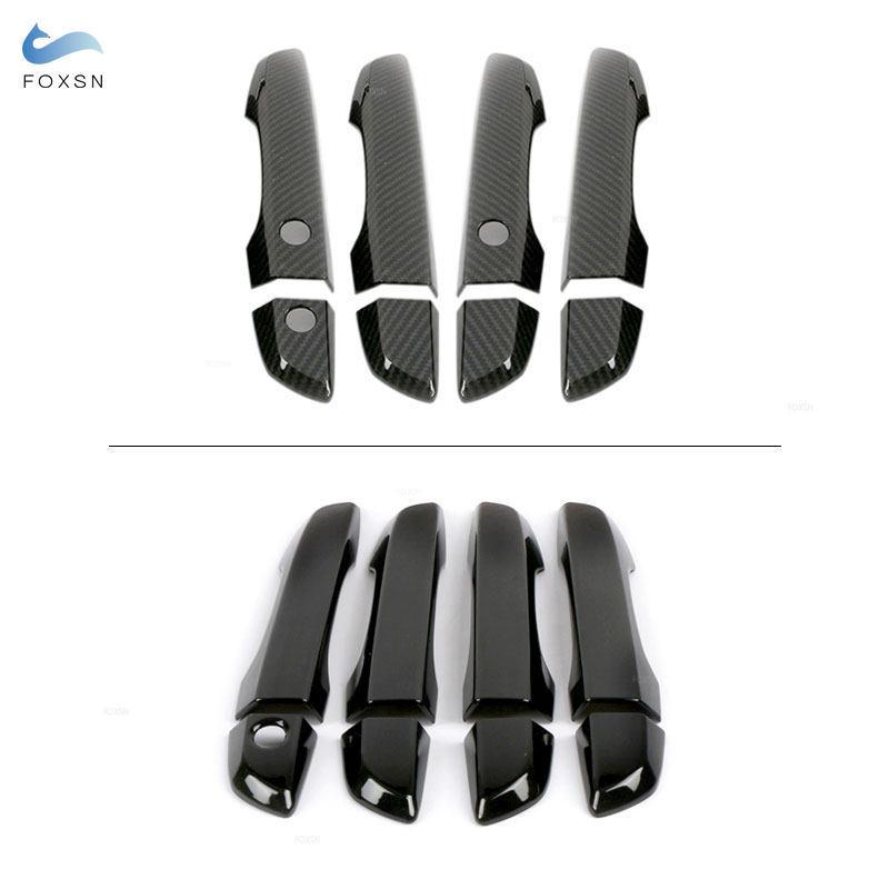 Carbon Fiber Texture / Glossy Black Car styling Exterior Door Handle Cover For Honda Civic 10th 2016 2017 2018 LHD