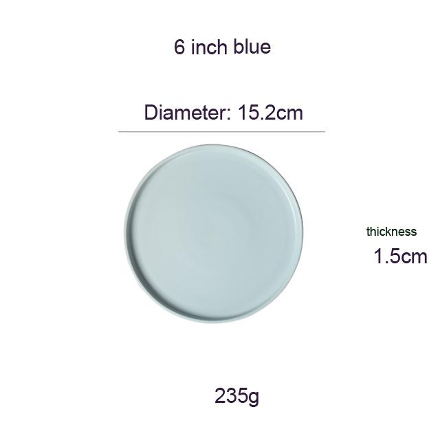 Круглые цельные обеденные тарелки Матовые керамические плоские подносы для стейков Посуда для говядины Спагетти Салат Кухонная посуда Десертные тарелки