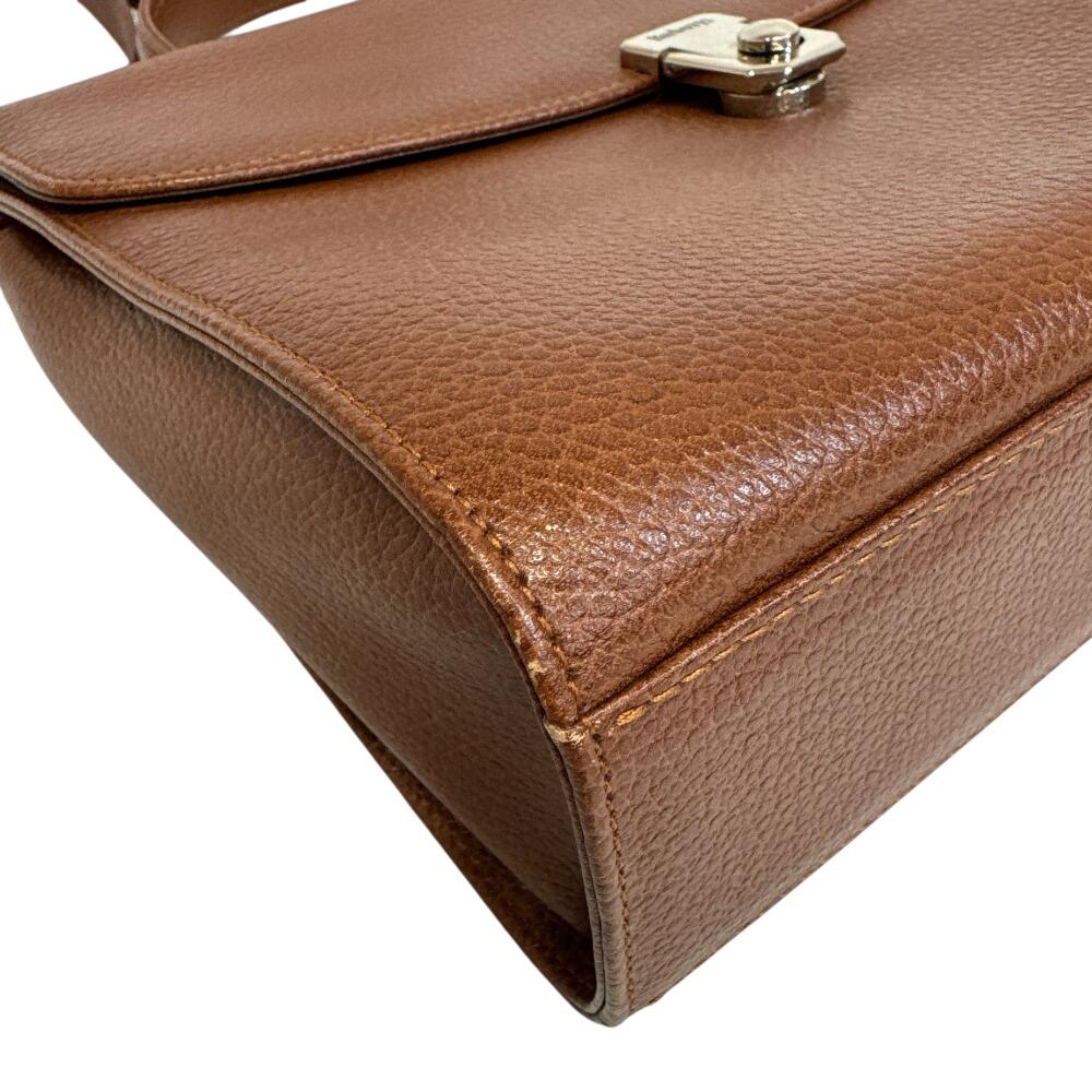 Burberrys 2-way Vintage V leather Shoulder Bag Brown leather Used