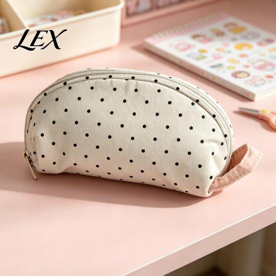 Durable Polyester Storage Bag Shell Shape Pencil Pouch, Large Capacity Fiber Minimalist Teal Makeup Pouch Case, Smooth Zipper for School And