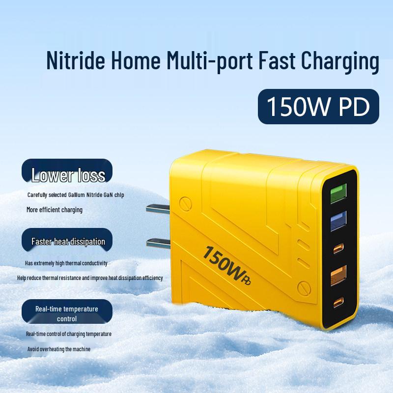 Быстрое зарядное устройство GaN 180 Вт с PD3.0, QC3.0, Super Flash Charge, 6 портов USB, Автоматическое отключение