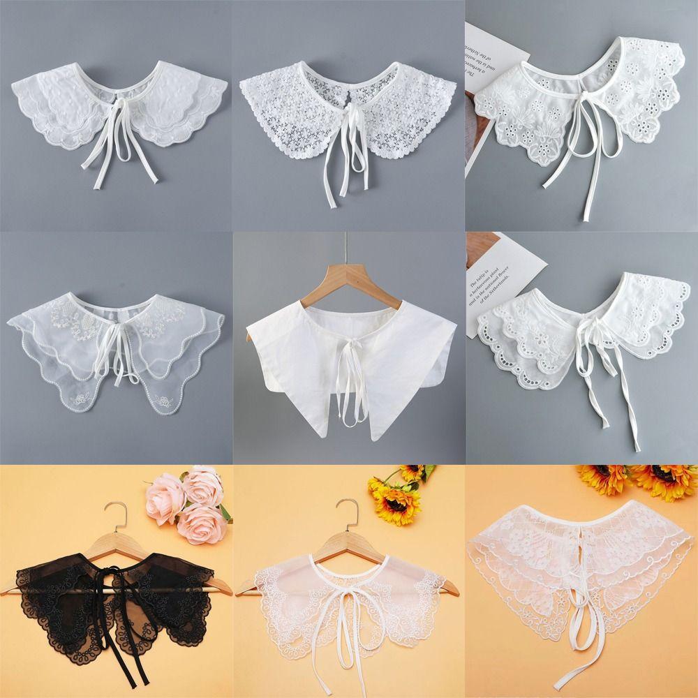 DIY Fake Collar Cotton Lapel Half Shirt Shawl Wrap Decoration Adjust Clothes Women Girls
