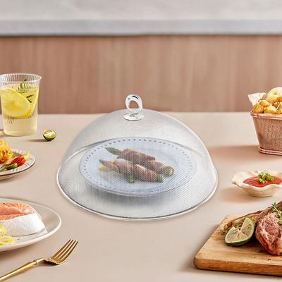 Куполообразная крышка для еды из нержавеющей сетки с ручкой, легкая, небьющаяся, моющаяся и