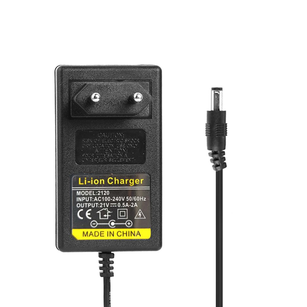 Зарядное устройство для аккумулятора 21 В постоянного тока 2 А, интеллектуальный адаптер питания Li-ion, штепсель EU US 5,5 мм x 2,1 мм, аксессуары для дома