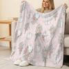 Soft Flannel Blanket - Rabbit & Floral Collection, Minimalist Solid Color, Cozy Warm Home Throw for Christmas Halloween, Everyday Use & Decor