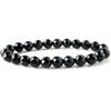 И Оникс и Черный Агат Натуральный Энергетический Камень 64 Внутренний Мужской Женский Браслет, Грани, 8 мм, Окружность Прибл.. 16.5см