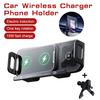 15W Universal Car Phone Holder Wireless Charger 360° Rotation Mount for Samsung Galaxy Fold 6 5 4 3 Z Flip Iphone 16 15 14 13 12
