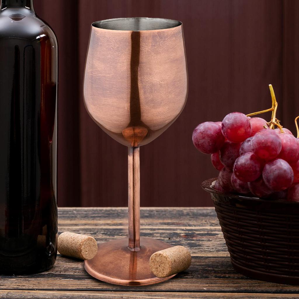 Бокалы для вина из нержавеющей стали, медные, матовые, набор из 2 шт.