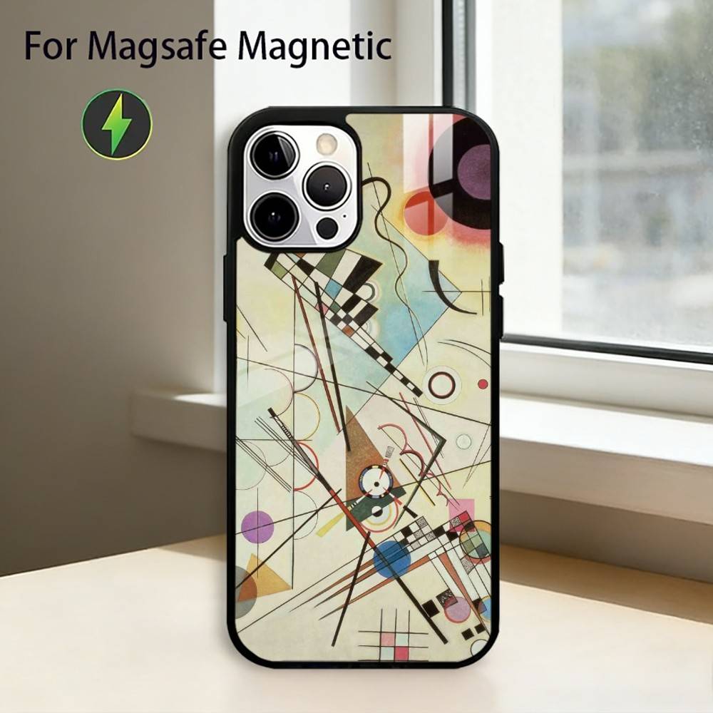 Geometric Bauhaus A-Art Phone Case For iPhone17,16,15,14,13,12,11 Plus,Pro Magnetic with Magsafe Wireless Charging