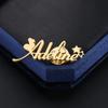QiuHan /ODM Custom Brooch Alphabet Name Brooch Logo Name Pin Brooch Personalized Jewelry Gift