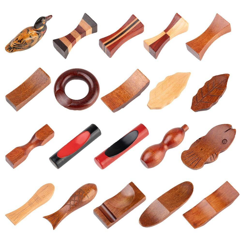 6Pcs Manual Polishing Wooden Fork Kitchen Tableware Chopstick Rest Chopstick Pillow Chopstick Holder
