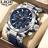 LIGE New Fashion Men's Watch 50M Waterproof Luminous Sport Quartz Watch Automatic Date Timing Wristwatch