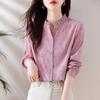 Shirt for Women Stand Up Collar Spring Autumn Temperament Long Sleeved Shirt Base Shirt Women's Top Shirts