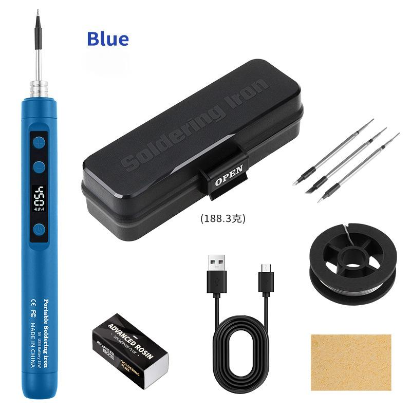 Цифровой USB-паяльник 5 В/15 Вт с регулируемой температурой, беспроводной сварочный инструмент для ремонта электроники и DIY-проектов