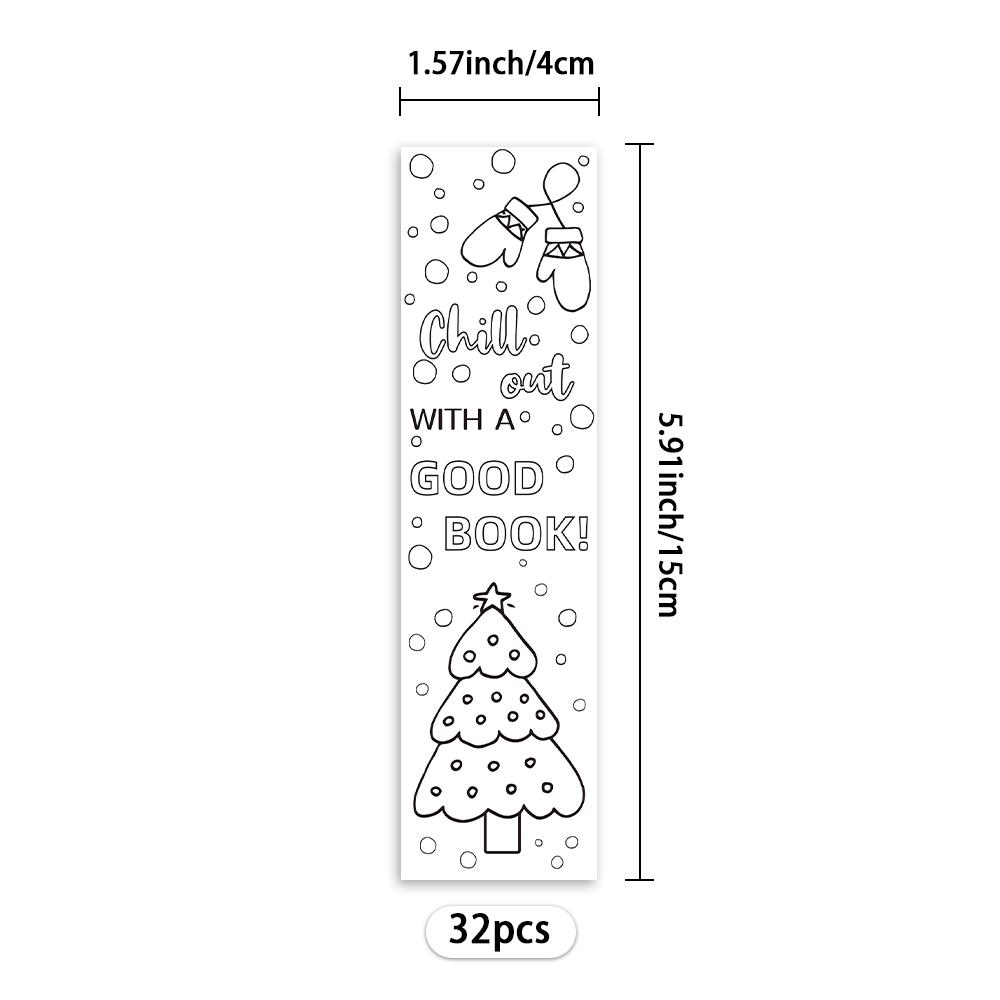 32 шт., Раскраски-закладки, Сезон «Снова в школу», Рождество, Хэллоуин, День учителя, подходят для читателей и в качестве подарков на день рождения.