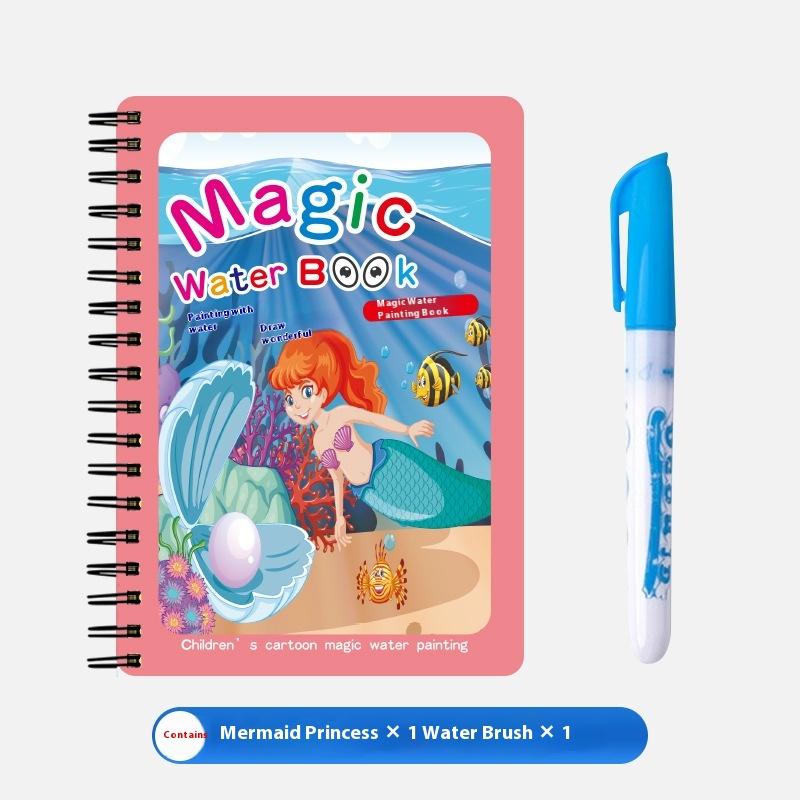 1 Книга+1 Ручка Многоразовая Книжка-раскраска Книга для рисования водой Сенсорная Раннее развитие Пазл Игрушки для рисования