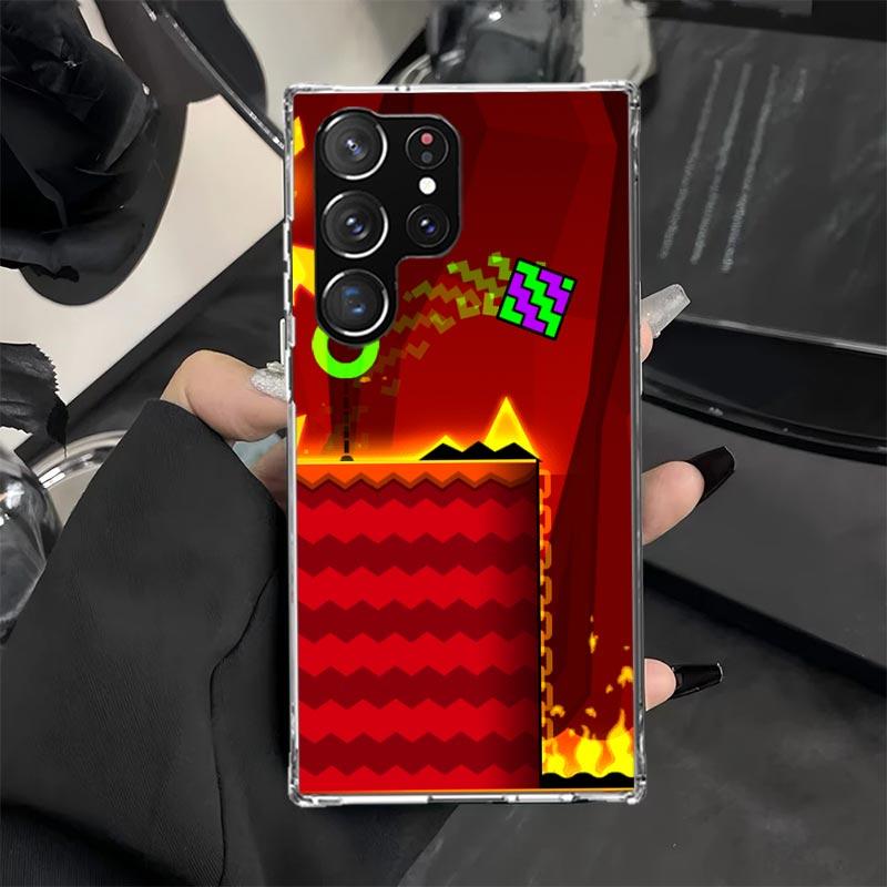 Geometry Dash Game Phone Case for Samsung Galaxy S25 Edge S24 Ultra S23 Plus S22 S20 FE S10 + Soft Print Cover Coque