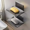 Bathroom Stainless Steel Soap Dish, Non Perforated Wall Mounted Soap Sponge Holder, Kitchen Soap Holder