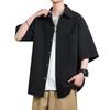 [Metakey] shirt men's short sleeve summer clothes fashion button up large size Plain color soft casual simple fashionable Popularity