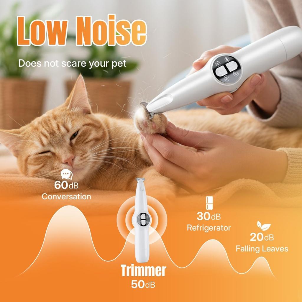 Многофункциональная перезаряжаемая машинка для стрижки шерсти, ногтей домашних животных со светодиодной подсветкой для глаз, ушей, морды, ягодиц для больших/маленьких собак и кошек