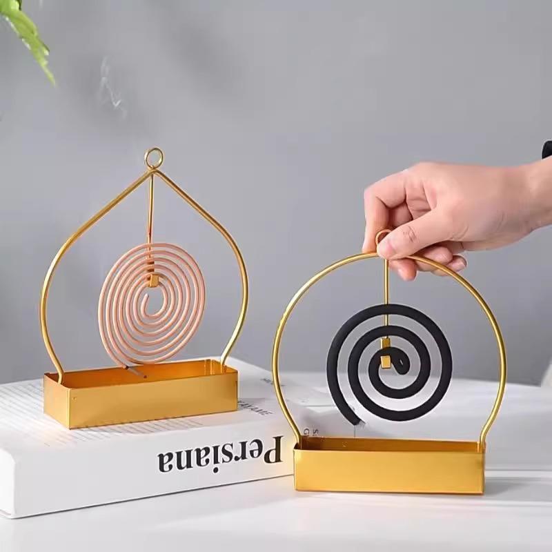 Creative Iron Mosquito Coil & Incense Holder with Ash Tray