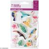 3D Stickers - Tropical Bird - 12 Stickers - Multicolored - Embossed - Mixed