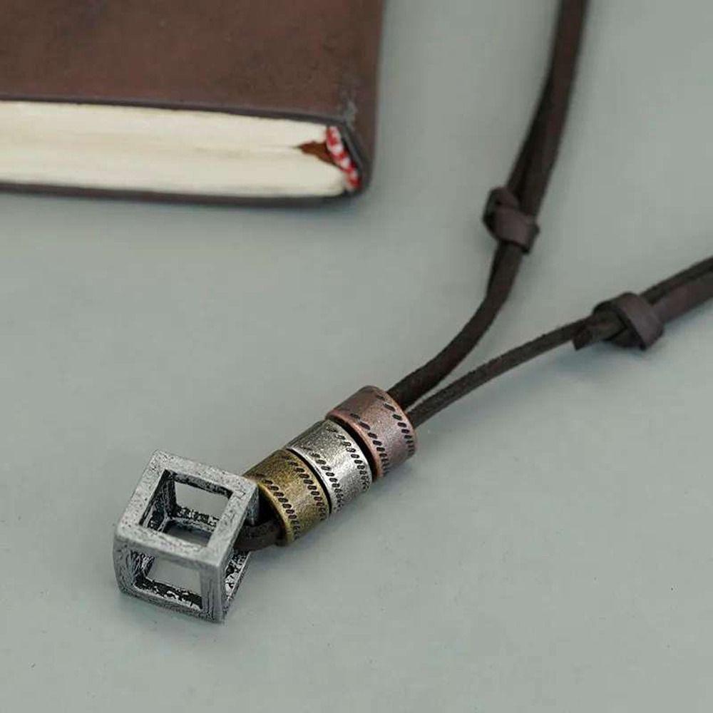 Zinc Zinc Alloy Simple Clavicle Chain Ins Style Necklace Fashion Jewelry Men Leather Necklace Sweater Chain