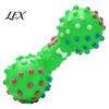 Durable Vinyl Pet Play Toys Squeaky Dumbbell Dog Toy, Chew Spiky Teeth Safe Non-Toxic Cleaning Toy for Small Large Dogs Interactive Oral Health Bright