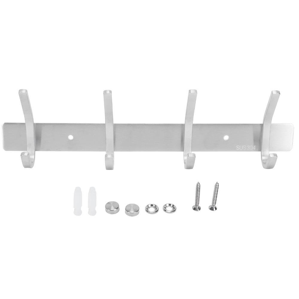 Stainless Steel Coat Hook 4 Hooks Coat Hanger Simple Style Coat Rack Home Office