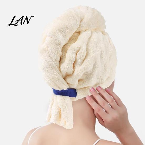 Fast Drying Hair Wrap Coral Fleece Towel Wrap, Super Absorbent Cap for Curly Long Large Hair, Thickened Anti Frizz Quick Dry Turban Women Reusable