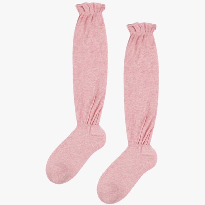 PINK PINEAPPLE FRILL see-THROUGH KNEE SOCKS_PINK
