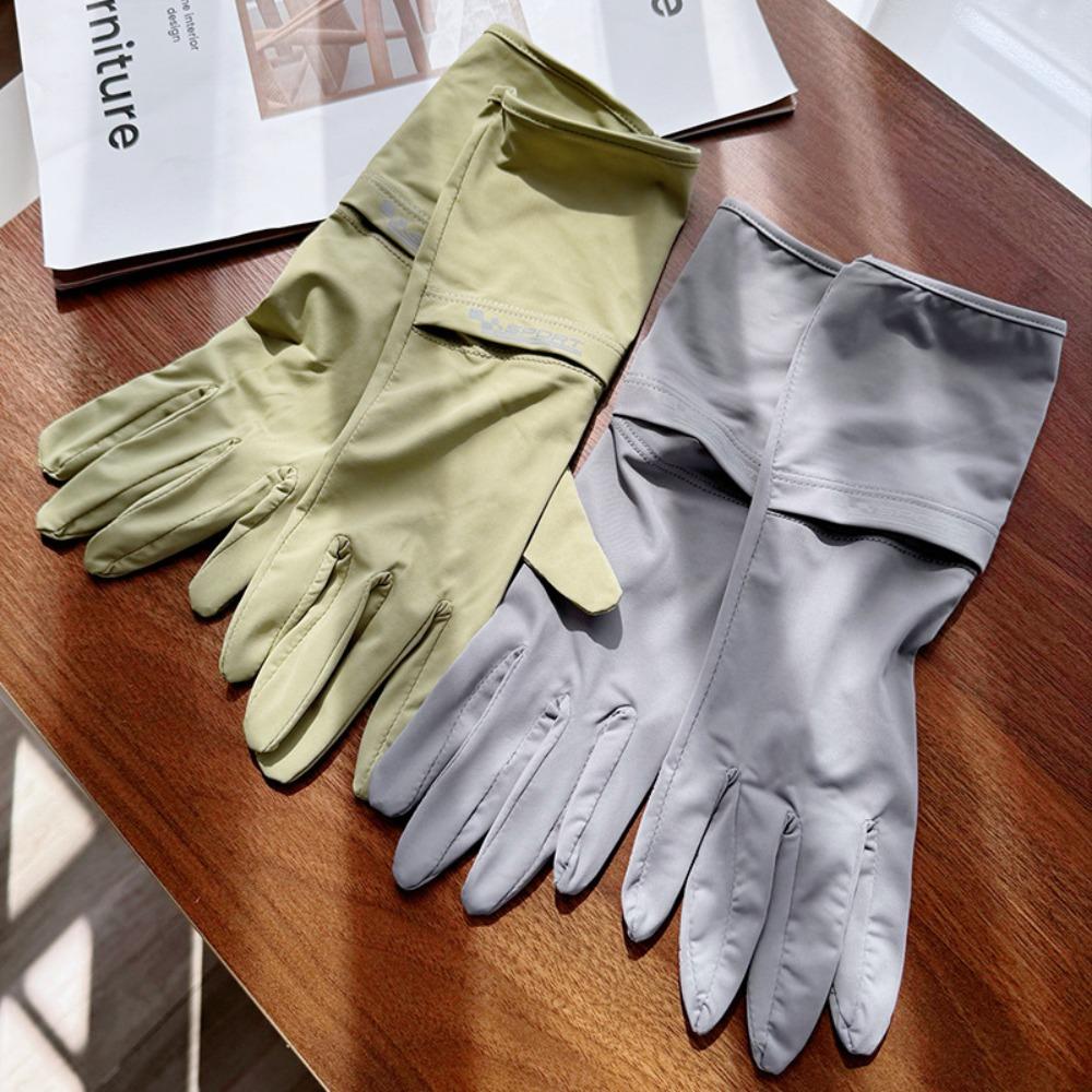 Ice Silk Sun Protection Riding Gloves Breathable Summer Driving Mittens  Woman