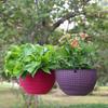 40cm Imitation Rattan Hanging Basket Flower Pot Chain With 3 Hooks Basin Hydroponic Plants Plant Grow Basin Home Garden Decor