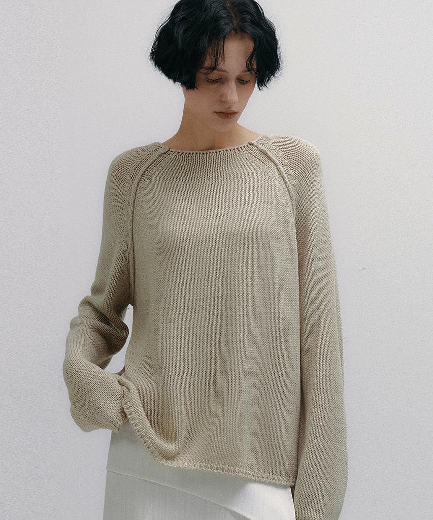 NEEV Drop Raglan Over-Fit Knit (Beige)