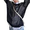 Summer Women's Hollow Out Knit Sweater Cowl Hottie Drawstring See Through Cover-up