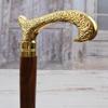 93.98 Cm Walking Stick Wooden and Brass Elegant Goldene Cane Gift for Grandfather Father Wedding Session