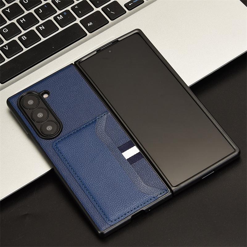 Для Samsung Galaxy Z Fold 6 чехол вставка карты мягкий кожаный устойчивый к царапинам чехол для телефона Galaxy Z Fold 5 4 3 5G складной чехол