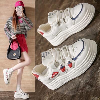 Женские повседневные кроссовки на толстой платформе, нескользящие, со шнуровкой, для ходьбы, дышащие, удобные, теннисные туфли для женщин, легкие, для тренировок