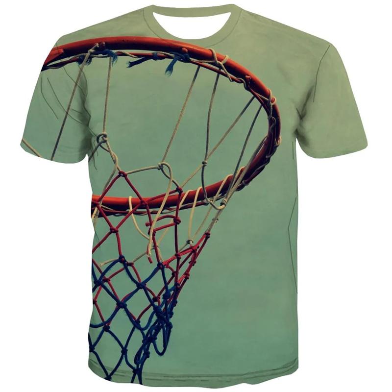 Basketball Sports T-shirt 3D Print Playground Outdoor Round Neck T Shirts Daily Casual Fashion Hobbies Cool Pattern Tee Tops