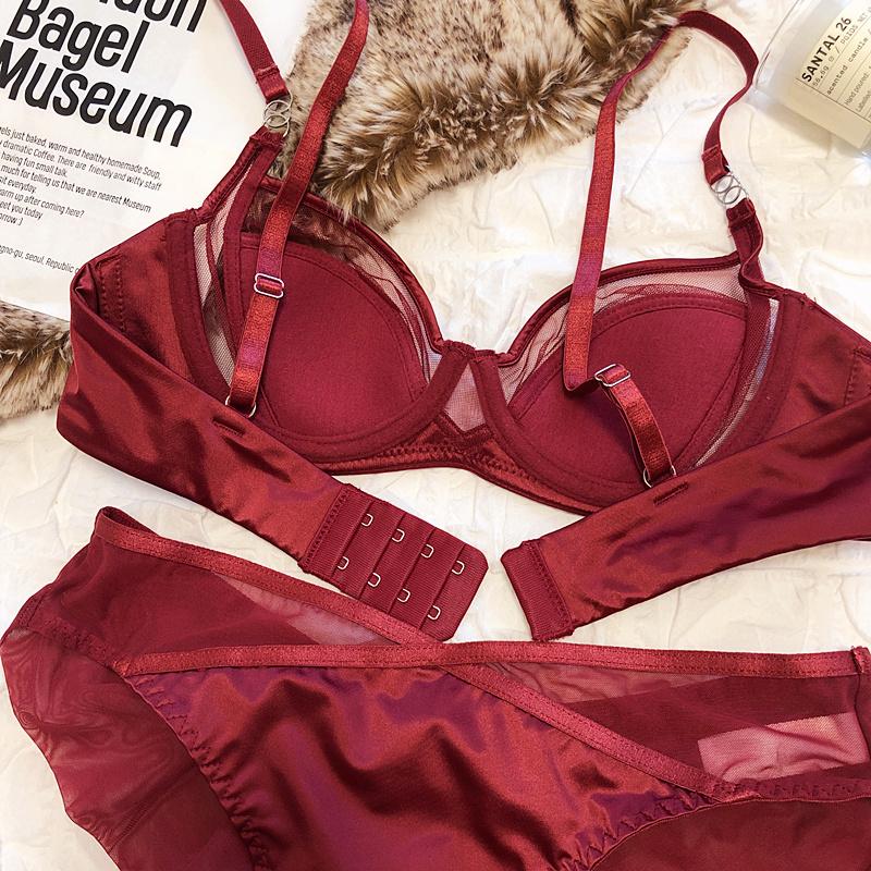 1 комплект/женский комплект нижнего белья, сексуальный кружевной бюстгальтер пуш-ап, французский тонкий бюстгальтер с тонкой чашкой, удобный летний сетчатый дышащий комплект нижнего белья без косточек
