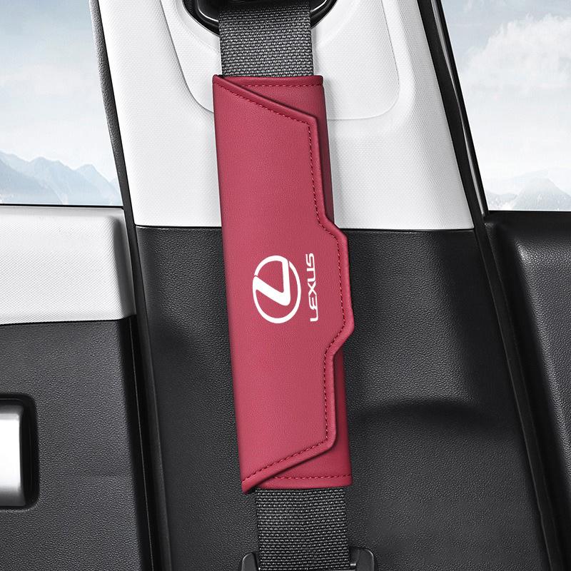 Leather Car Seat Belt Protection Shoulder Pad Cover Cushion For Lexus IS250 Ct200h LS430 LX570 NX300h IS300h RX330 ES300h UX250h