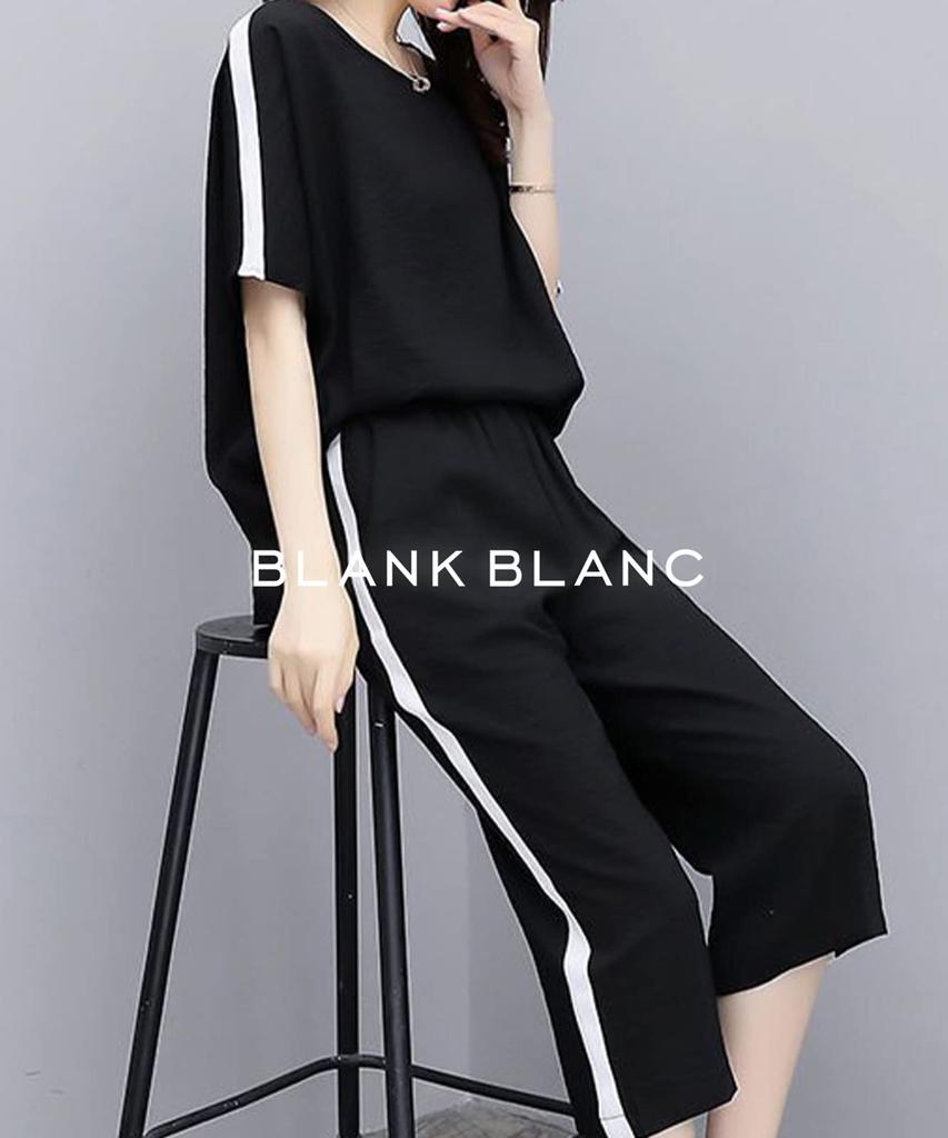 Верх и низ скроены и сшиты повседневный весна весна крой и бедро кэжуал большой комплект [Blanc Blanc] комплект, брюки, линия, домашняя одежда, носить, весна, лето,