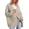 Women’s Casual Solid Knitted Cardigan Sweater V-neck Long Sleeve Button Down Warm Sweater for Lady Soft Comfortable Warm Simple Sweater