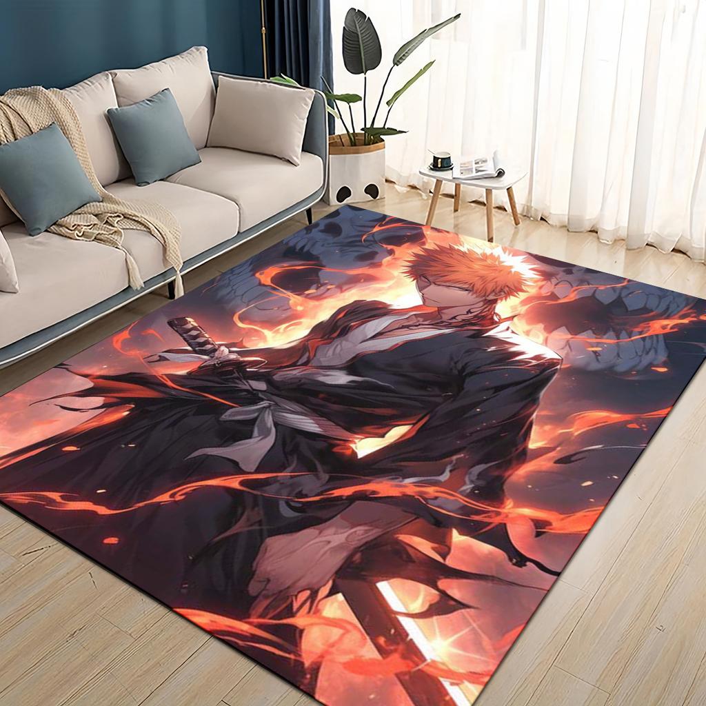 3D Мультяшный Bleach Куросаки Ичиго Аниме Ковер Коврик для Гостиной Спальни Дома Декорация Дивана, Детский Игровой Нескользящий Напольный Коврик