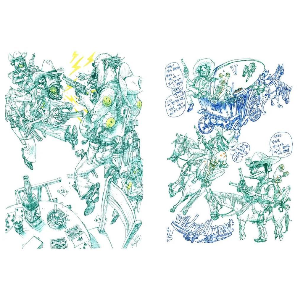 Книга иллюстраций 2022 Коллекция эскизов, Ким Чон Ги, издание на английском языке