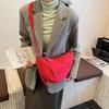 Simple Suede Leather Crossbody Bag Zipper Soft Shoulder Bag Commuting Bag Commuting