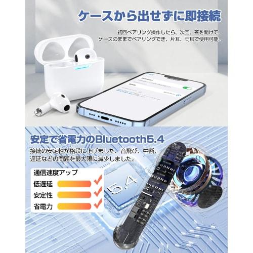 [Ultimate Model of Progress] Wireless Bluetooth Earbuds, Hi-Fi Sound Quality & Deep Bass, Single Earbud, Automatic Connection with Open Lid, EDR, Dual