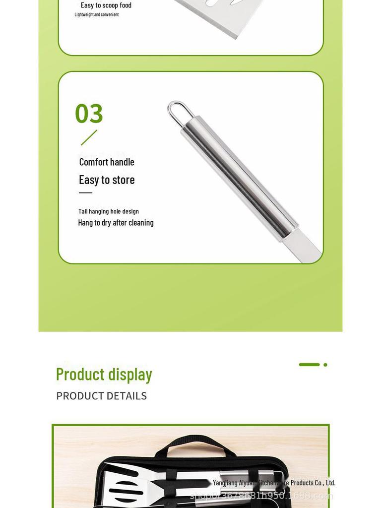 Портативный набор инструментов для барбекю из нержавеющей стали для дома, отдыха на природе и кемпинга – включает нож и вилку