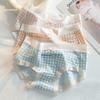 Women's Panties Bacteriostatic Crotch Underwear Plaid Sweet and Fresh Mid-rise Panty